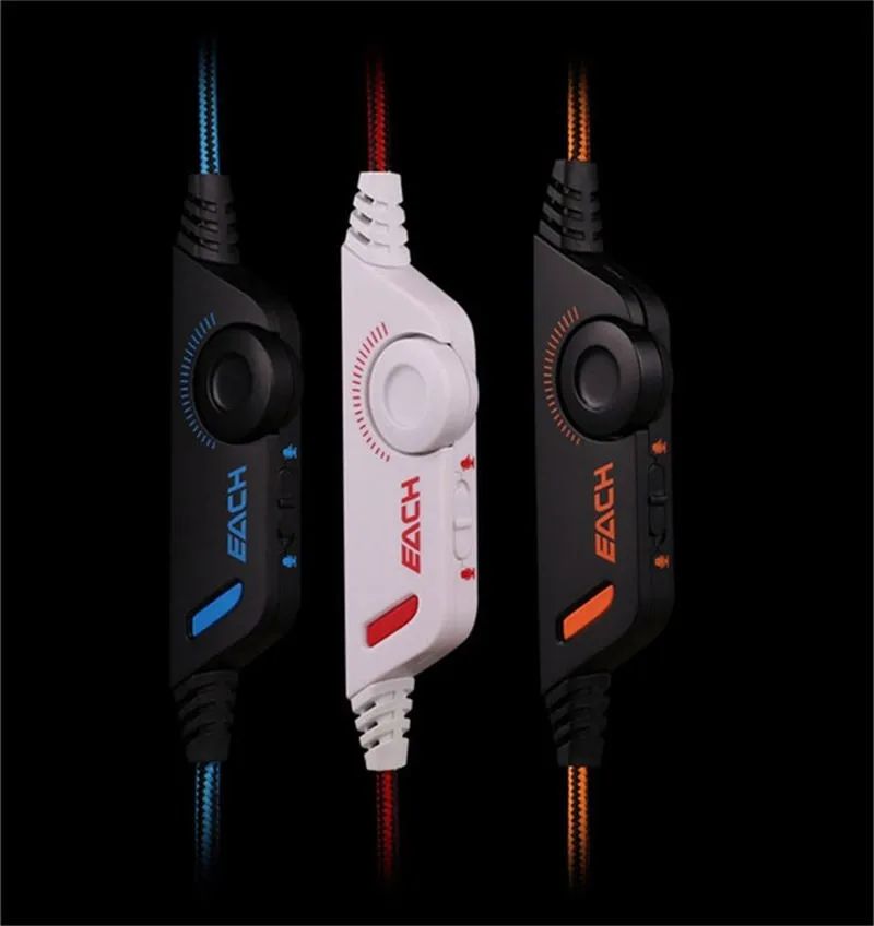 Компьютерные Стерео Игровые наушники Kotion EACH G2000, гарнитура для игр, наушники с глубокими басами для игр, наушники гарнитура с микрофоном светодиодный свет для PC Gamer