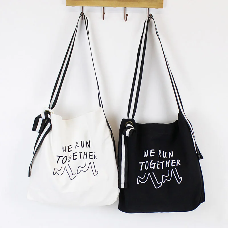 Женская Холщовая Сумка на плечо очень Большая вместительная сумка с буквами