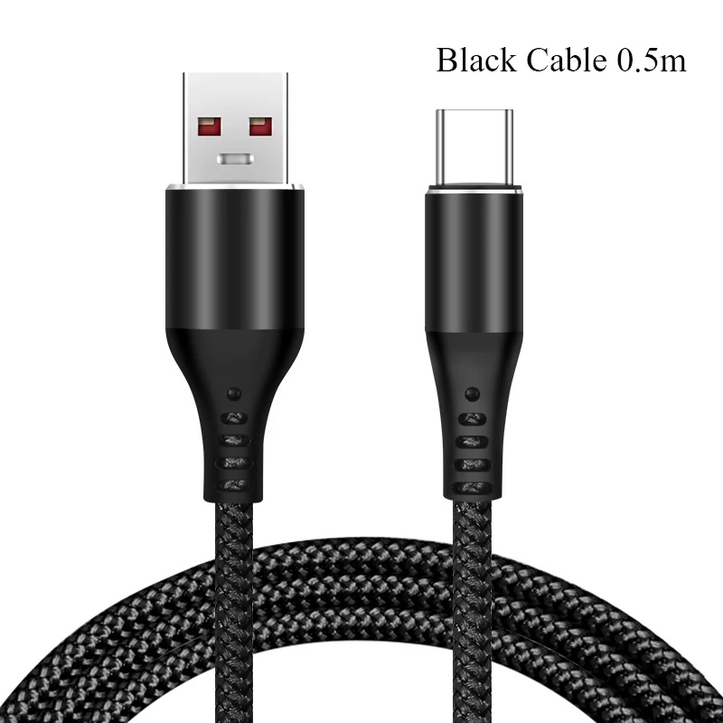 Black Cable 0.5m GREENPORT кабели для мобильных телефонов USB C кабель для Xiaomi Redmi Note 7 5A Быстрая Зарядка Синхронизация данных usb type C кабель для huawei P20 Pro - Цвет: Black Cable 0.5m
