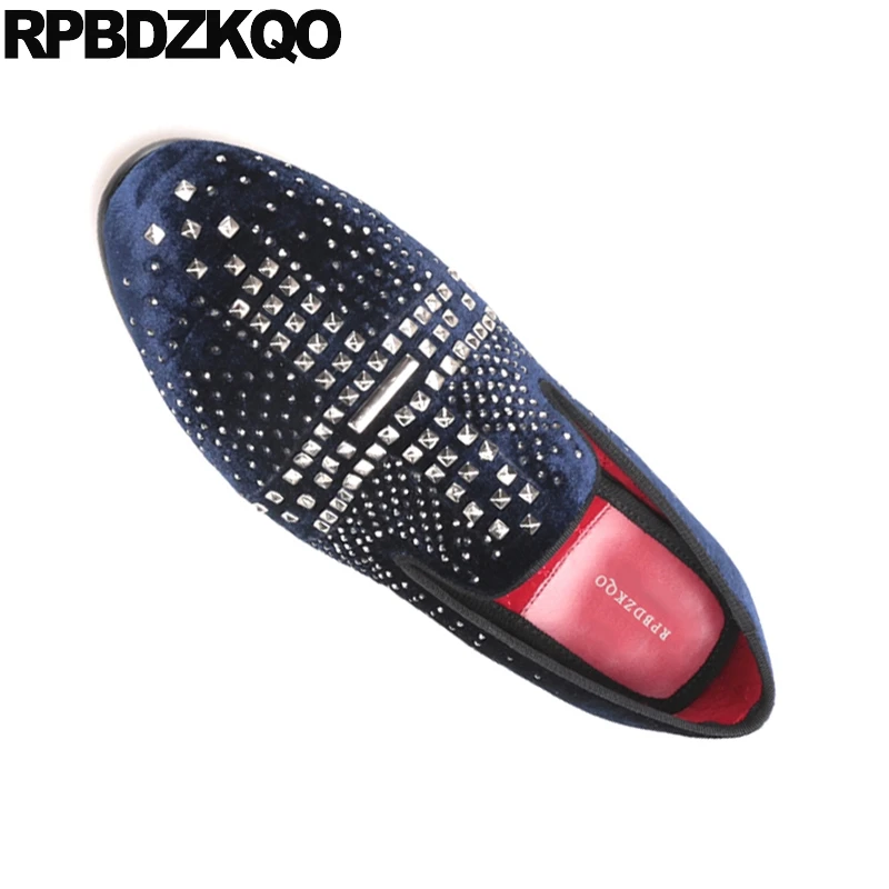 46 Brand Plus Size Real Leather Slip On Stud Party High Quality Loafers Rivet Men Shoes Casual Top Rhinestone Genuine 47 Runway | Обувь