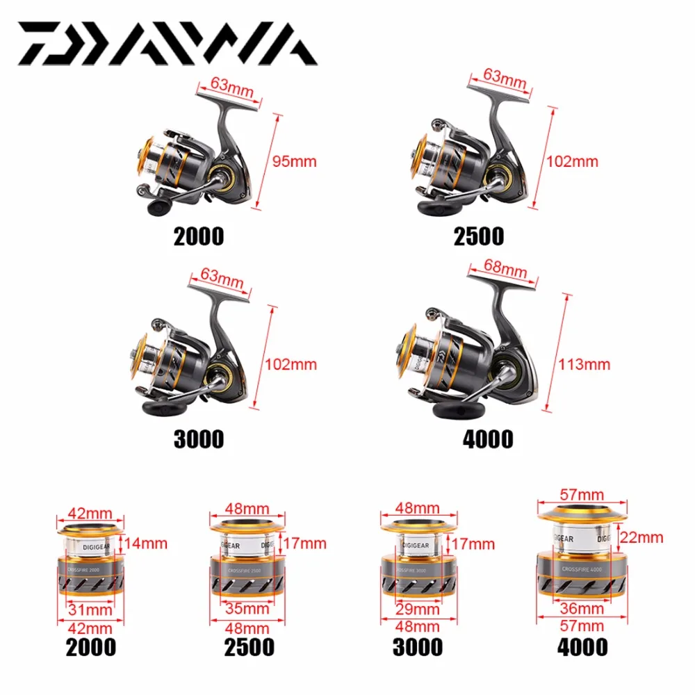 Оригинальный DAIWA Crossfire 4000 спиннинговая Рыболовная катушка 3BB 5 3: 1 Передняя тяга