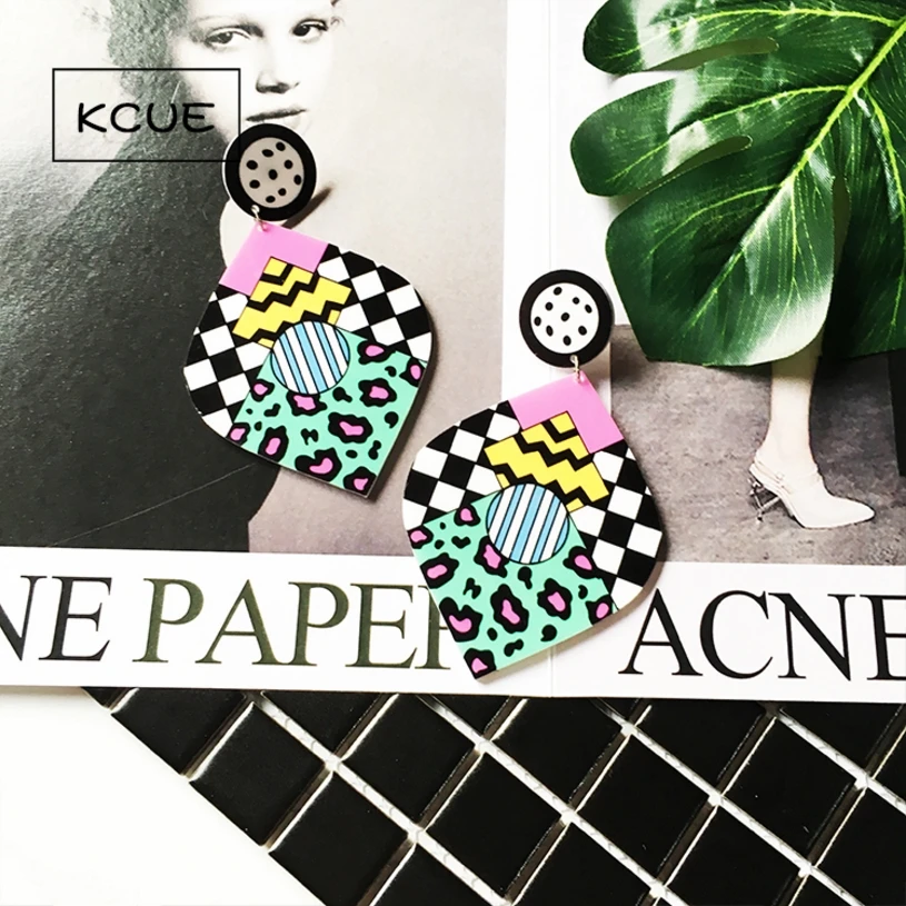 Европа и США оригинальный журнал Мода поп акриловые серьги длинные большие Тотем