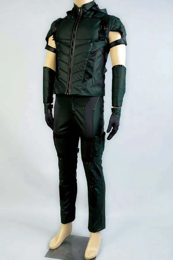 Костюм для косплея Стрела 4 сезон костюм супергероя Оливера Куин кожаный полный