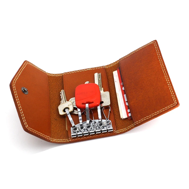 Новые модные кошельки для ключей женский ретро кошелек из натуральной кожи