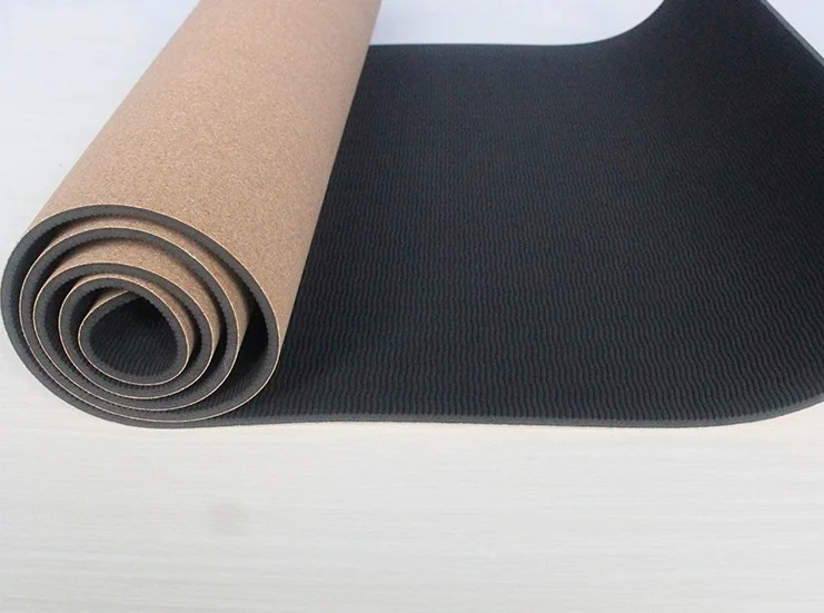 

3MM/4MM/5MM/6MM/8MM Sports Yoga Mat 183*61CM Cork Natural Rubber Yoga Mat Black TPE Fitness Non-slip Exercise Pilates Workout