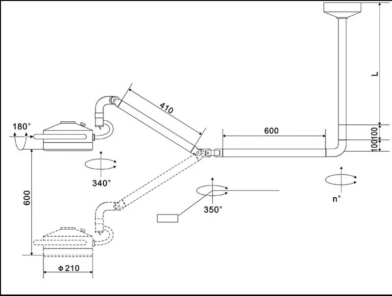 36 Вт Потолочный подвесной светодиодный Хирургический медицинский осмотр