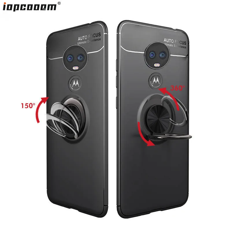 Чехол для Motorola Moto G7 Power ТПУ с магнитным кольцом держателем телефона задняя крышка