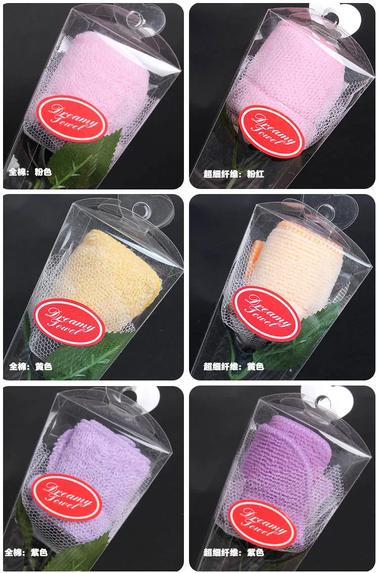 Бесплатная доставка! 1 партия = 12 шт.! Полотенца в форме розы/мочалка/коробка из