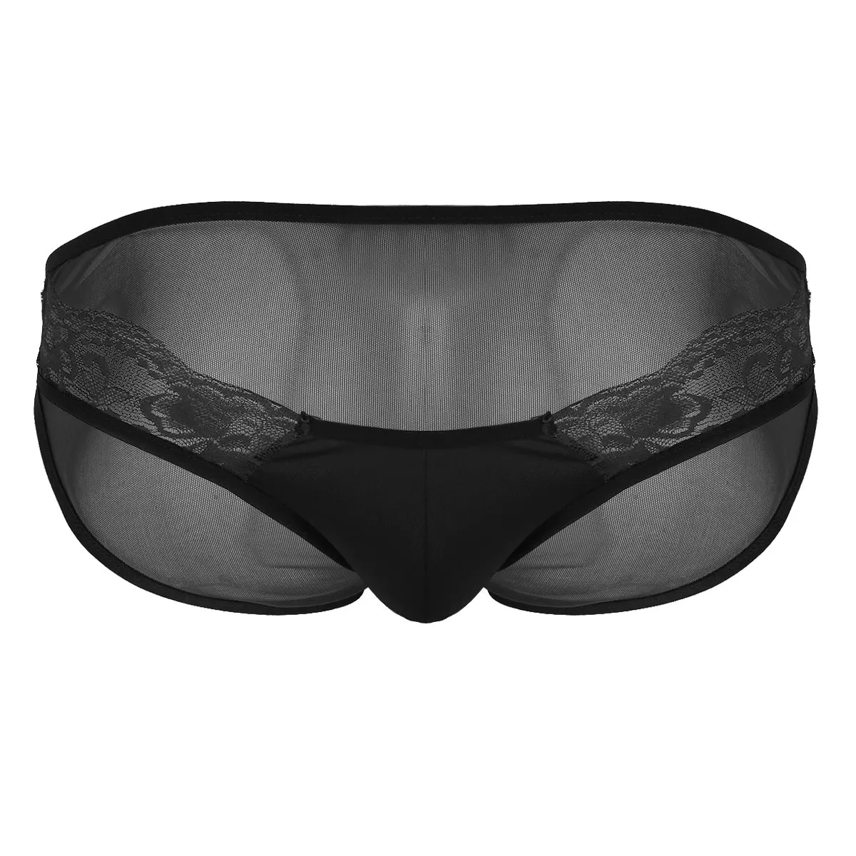 Black Мужское нижнее белье SISSY, мягкое дышащее прозрачное Сетчатое прозрачное, низкая посадка, мужские трусы для геев, бандаж, бикини, трусы, нижнее белье - Цвет: Black