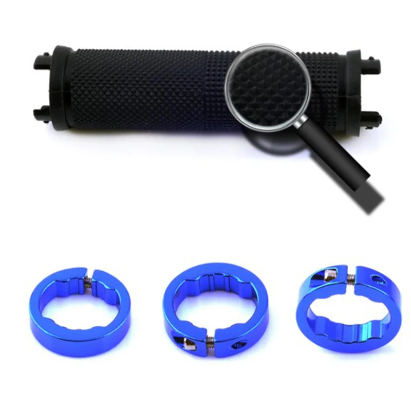 1 Pair Double Lock Bicycle Mountain BMX Bike Handle Bar Grips Cycling Rubber Handlebar Grips Bicycle Parts Accessories 6 Colors