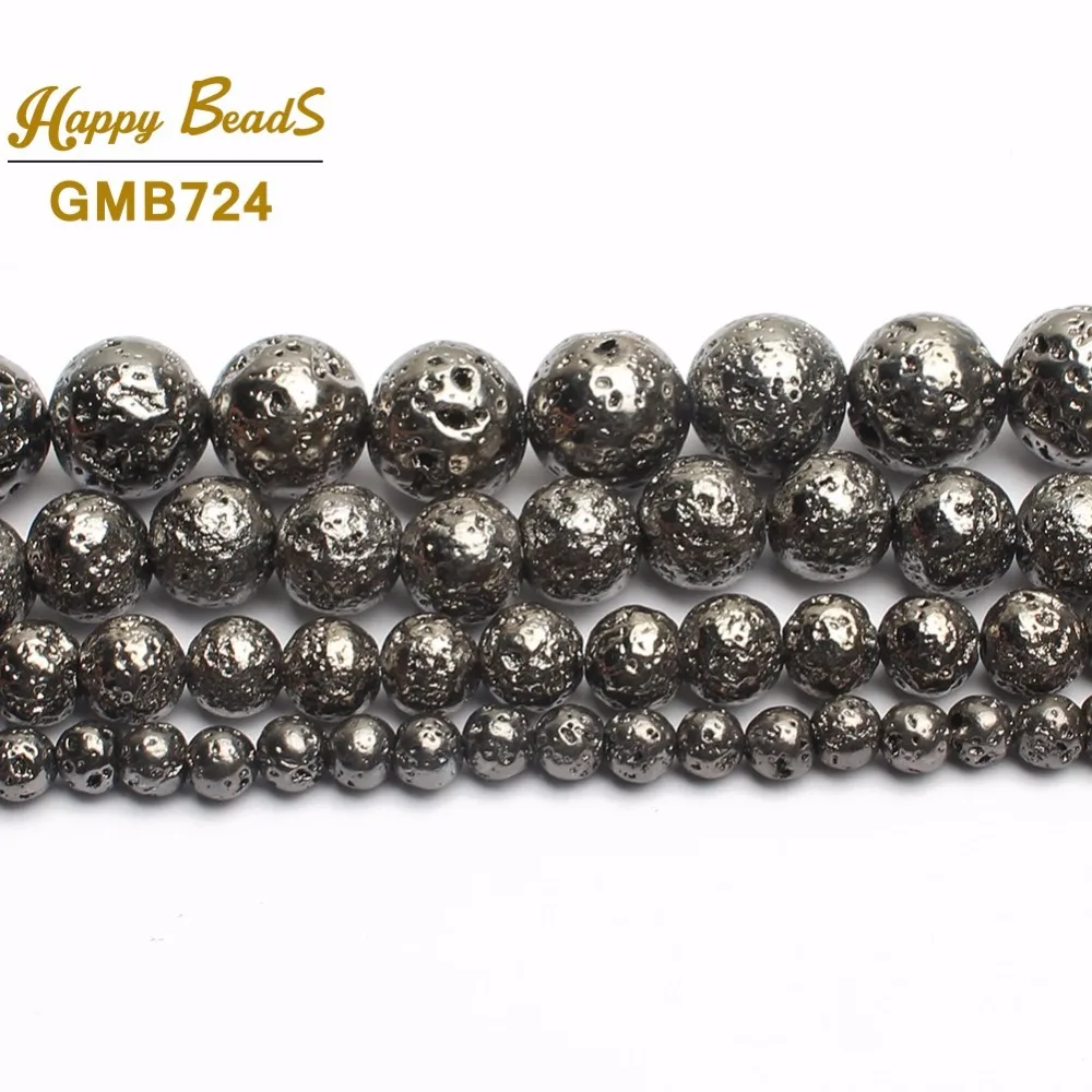 Бусины из натурального камня бусины гематита черной лавы для изготовления