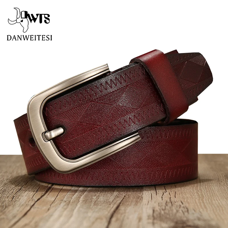 Ремень DWTS из натуральной кожи мужской Роскошный дизайнерский пояс воловьей
