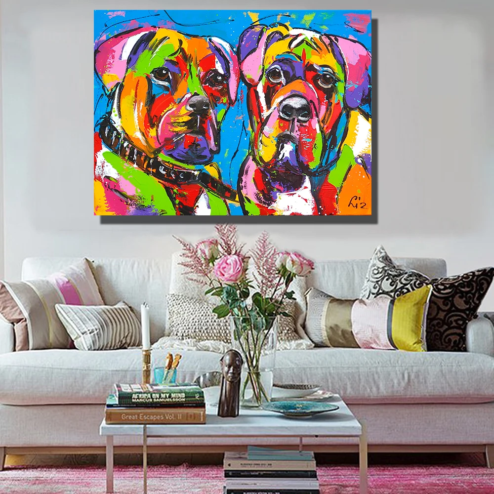 Настенный художественный Рисунок HDARTISAN Vrolijk schilderij изображение животных холст