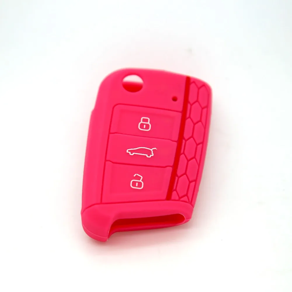 Quality assurance reasonable price 3 Buttons Silicone Car Key Case Cover For Volkswagen Golf 7 Skoda Octavia A7 | Автомобили и
