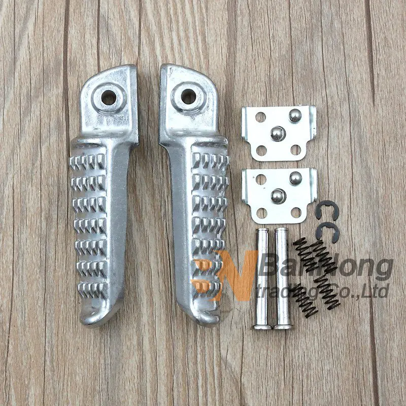 Silver Rear Спереди и сзади подножки для Kawasaki Ninja 250 Z750 Z800 Z1000 SX ER6F ER6N ZX-6R 636 ZX-9R ZX-10R ZX-12R ZX-14R GTR1400 - Цвет: Silver Rear