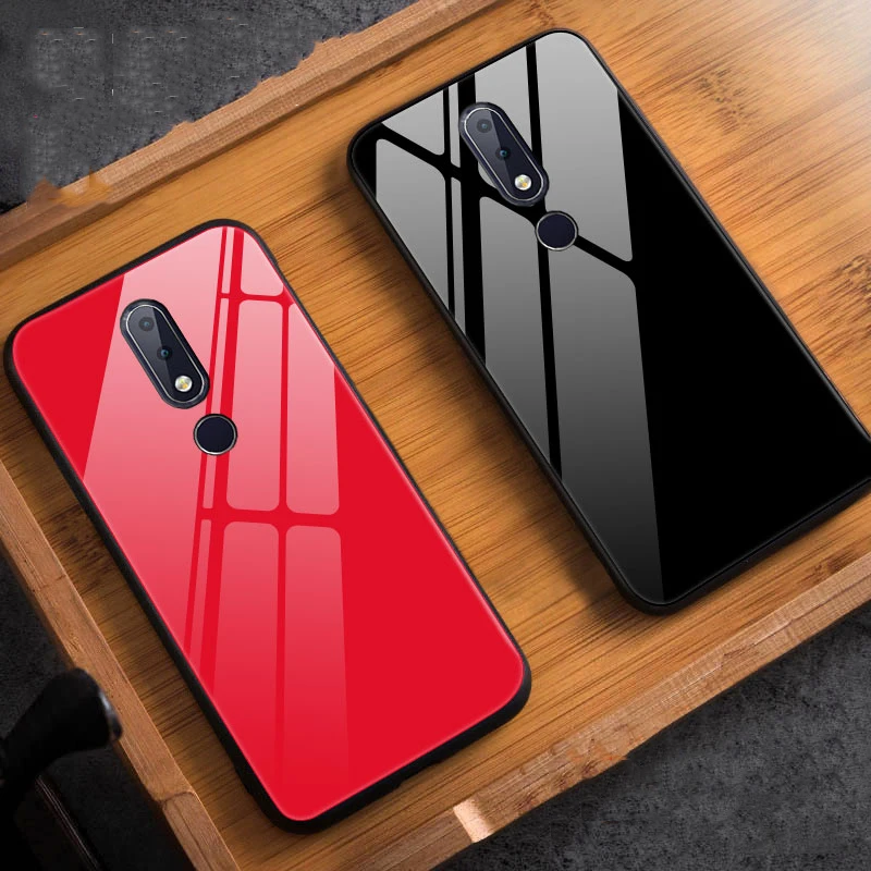 Для Nokia X6 2018/6. 1 Plus стеклянный чехол роскошная силиконовая мягкая рамка +