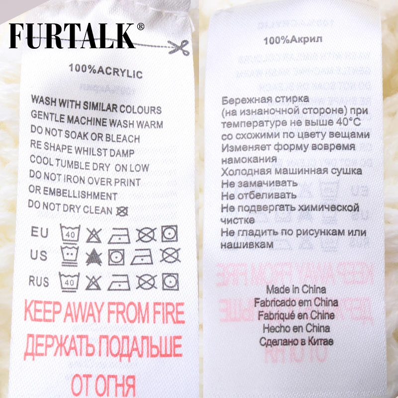FURTALK зимняя шапка шарф набор для женщин с меховым помпоном женская теплая и кольцо черный белый цвет|hat scarf