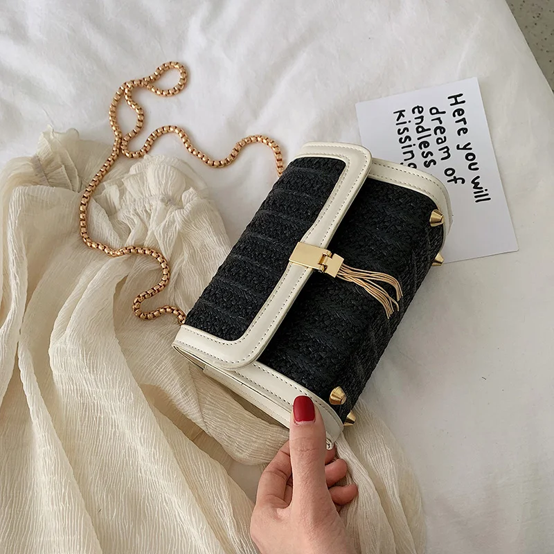 сумки женские мода 2019 кожа ротанга соломенная сумка через плечо женская Лето