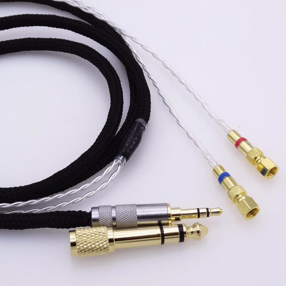 Черный 5N OCC посеребренный Hifi кабель для наушников для Hifiman He-5 He-6 He-400 He-500 He560