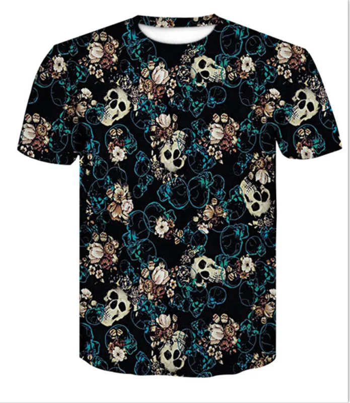 Мужская футболка с черепом со скелетом панк рок пистолетом 3d принтом винтажная