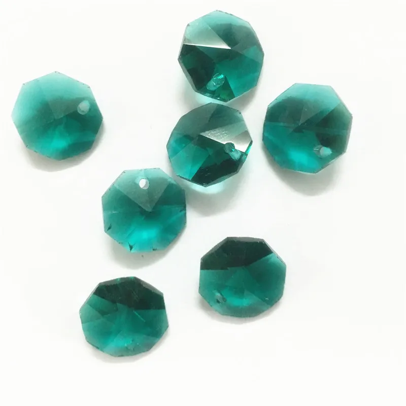 14 мм стеклянные Восьмиугольные кристаллы 1 отверстие 2000 шт рождественские