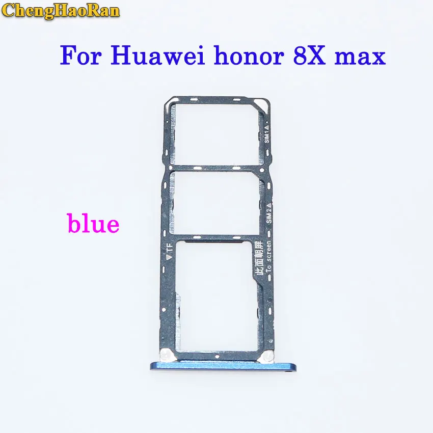 honor 8x max--blue ChengHaoRan лоток sim-карты+ Micro D для карты памяти для huawei Honor 7/8/8X/8X max/Honor 8 lite запчастей SIM держатель лотка Слот для карт - Цвет: honor 8x max--blue