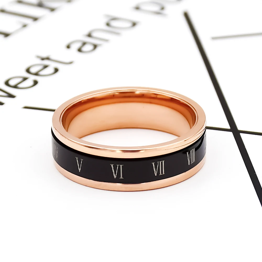 QLZBAO горячее! Известный бренд женские кольца розовое золото цвет нержавеющая