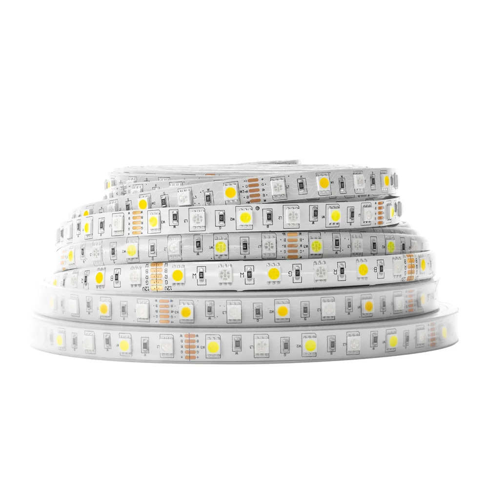 DC12V RGBW Светодиодная лента 5 м 60 светодиодный/м смешанный цвет RGBWW 5050 SMD RGB+(теплый/холодный белый) Водонепроницаемая светодиодная лента с 5pin разъемом