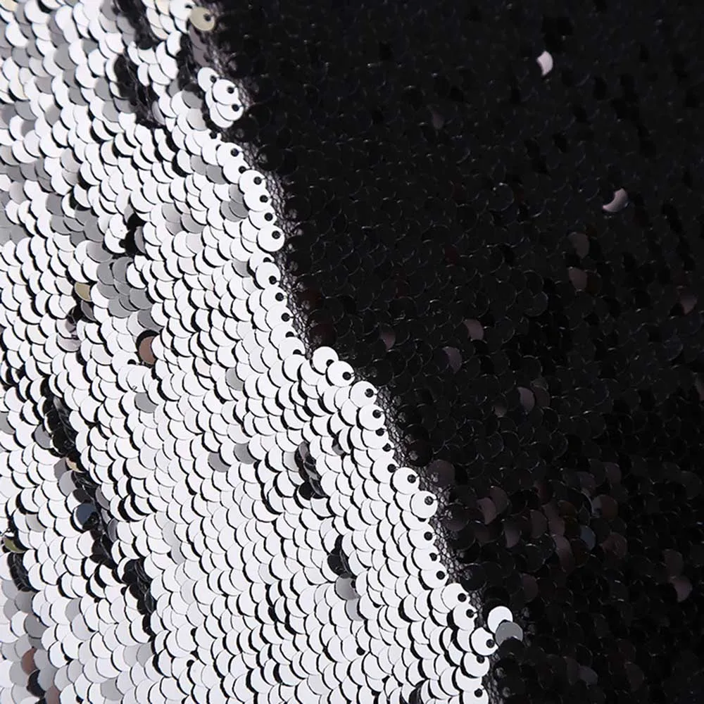 black sliver 60 см* 100 см Реверсивный Блестящий 5 мм Блестящий Золотой Серебряный Блестящий тканевый материал для одежды вечерние мероприятия фон в виде изображения стола Декор - Цвет: black sliver