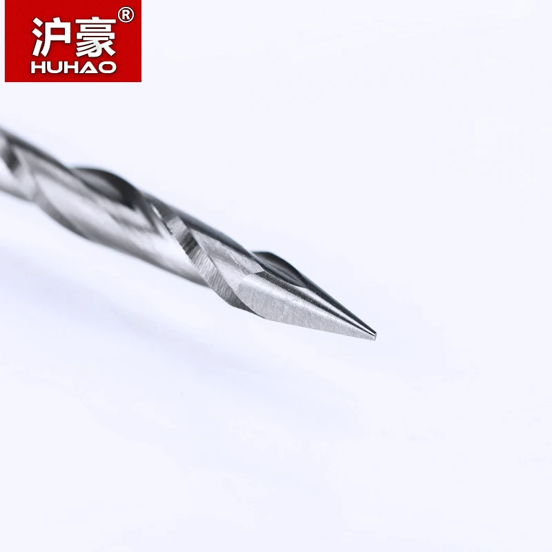 HUHAO 10 шт./лот 3 175 мм 2 флейты Спираль Пирамида гравировальные биты для дерева CNC
