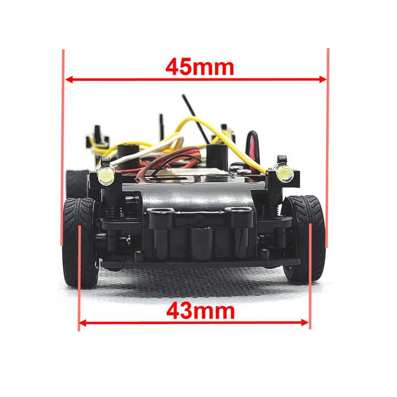 DasMikro нано полный пропорциональный RWD DIY RC шасси для 1/43 1/32 модификации