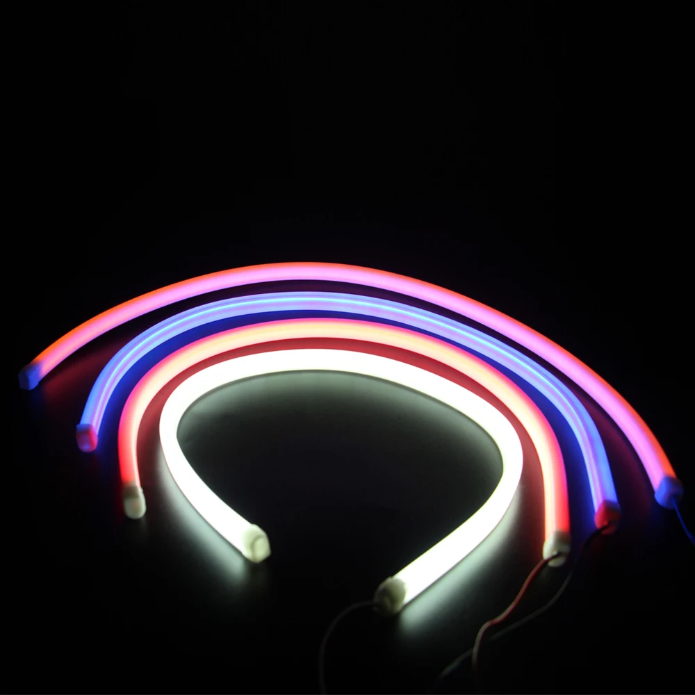 2 шт. светодиодный дневный светильник DRL гибкий для пробки дневной ходовой