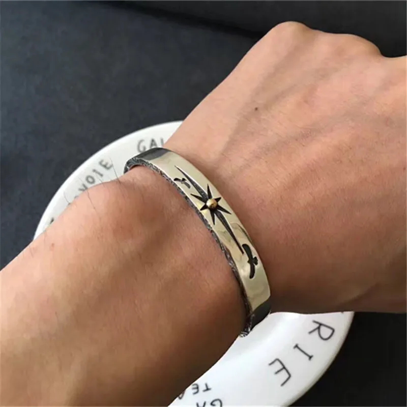 

Solid Silver 925 Eagle & Sun Cuff Bangle Bracelet Men Women Vintage Indian Style Handmade Real 925 Sterling Silver Mens Jewelry