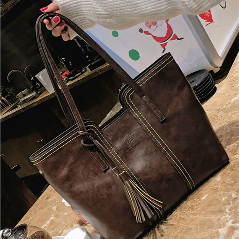 Женские Сумки из искусственной кожи большие сумки через плечо коричневые|Сумки с