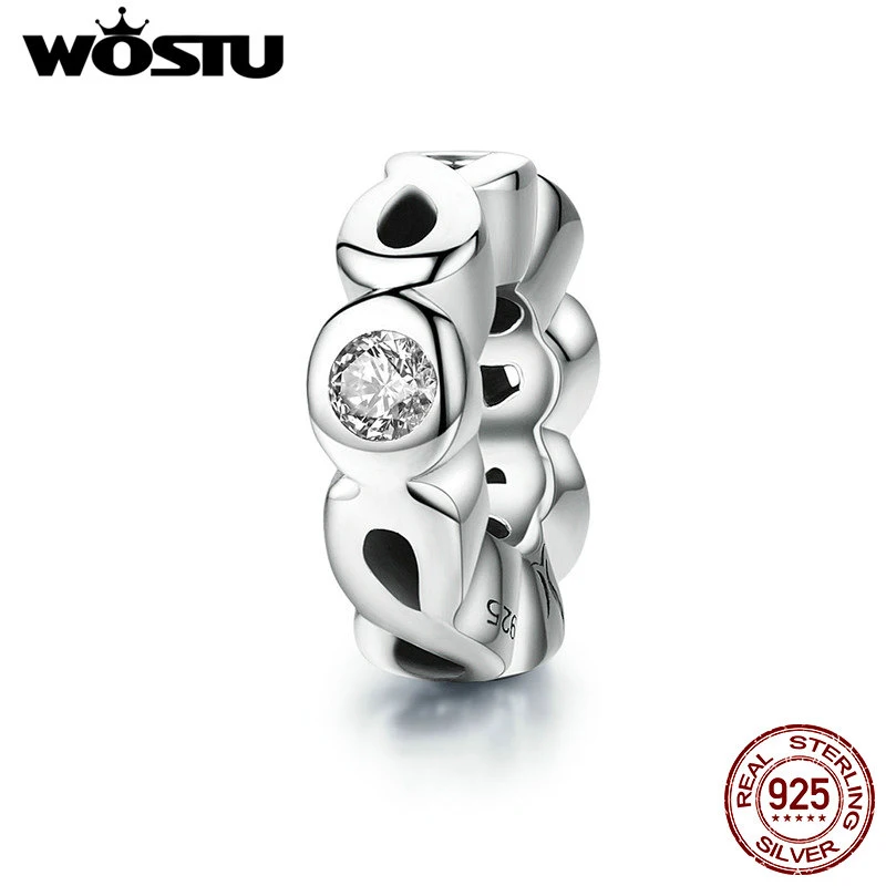 WOSTU Настоящее 925 пробы Серебряный Бесконечность любовь разделитель Шарм Подходит WST бусины браслет Аутентичные ювелирные изделия подарок CQC134