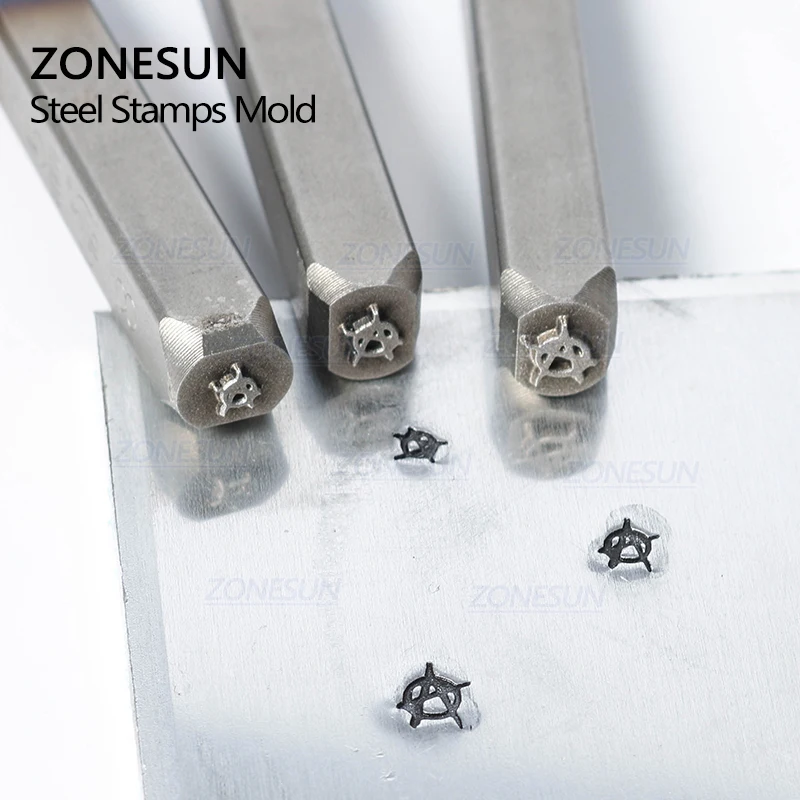 ZONESUN Anarchy Jewelry Stamping Metal Alphabet LOGO Steel Stamps Mold Marking Tool Punch Die For Gold Ring Bracelet Necklace | Дом и сад