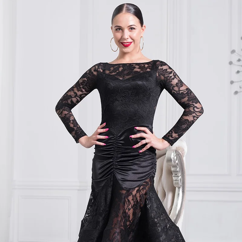 Женское кружевное платье для латиноамериканских танцев танцевальный костюм