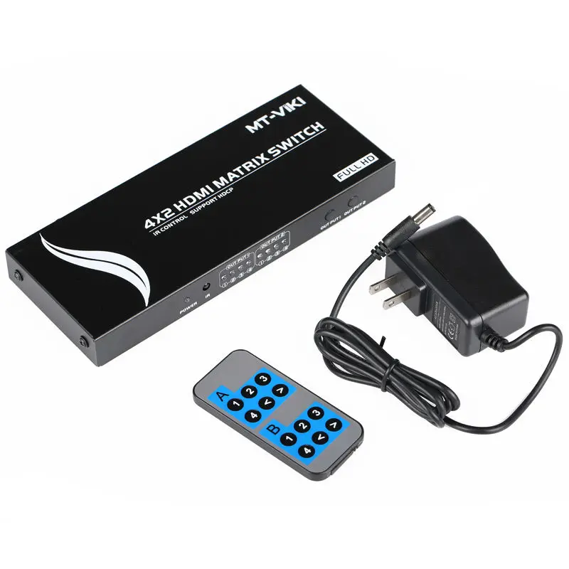 HDMI 4  2  ,   1, 4 4K 3D IR Remote Conrol   L/R HD4x2