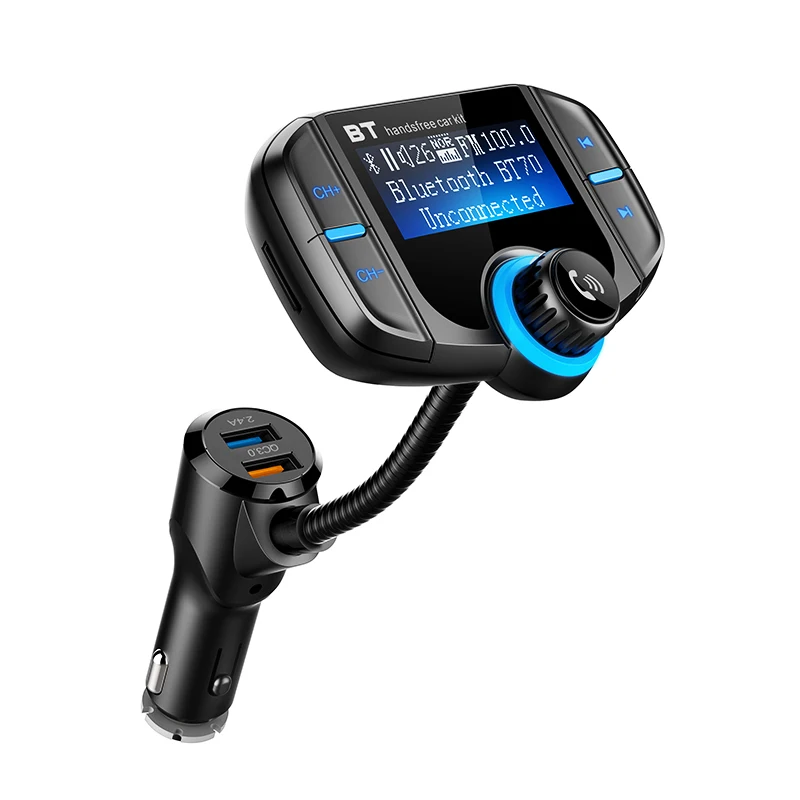 BT70 автомобильный Bluetooth fm-передатчик модулятор передатчик 2 USB быстрое зарядное устройство QC3.0 громкой связи автомобильный комплект MP3-плеер Поддержка Siri