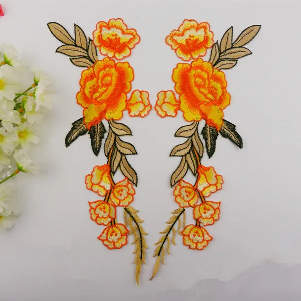 Горячая Пион Роза 1 пара одежда вышитые кружевной ткани приклеивающиеся утюгом