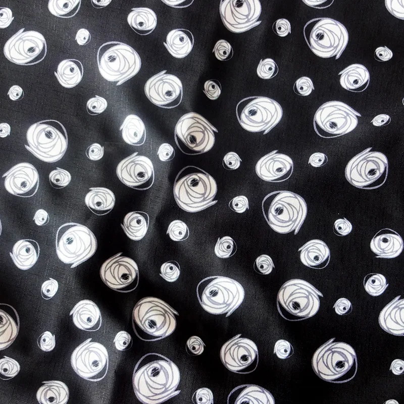 Modern Textile Fabric Twill Green Qi Small Black And White Chiffon Printing Plant Bud Stock Orders | Дом и сад