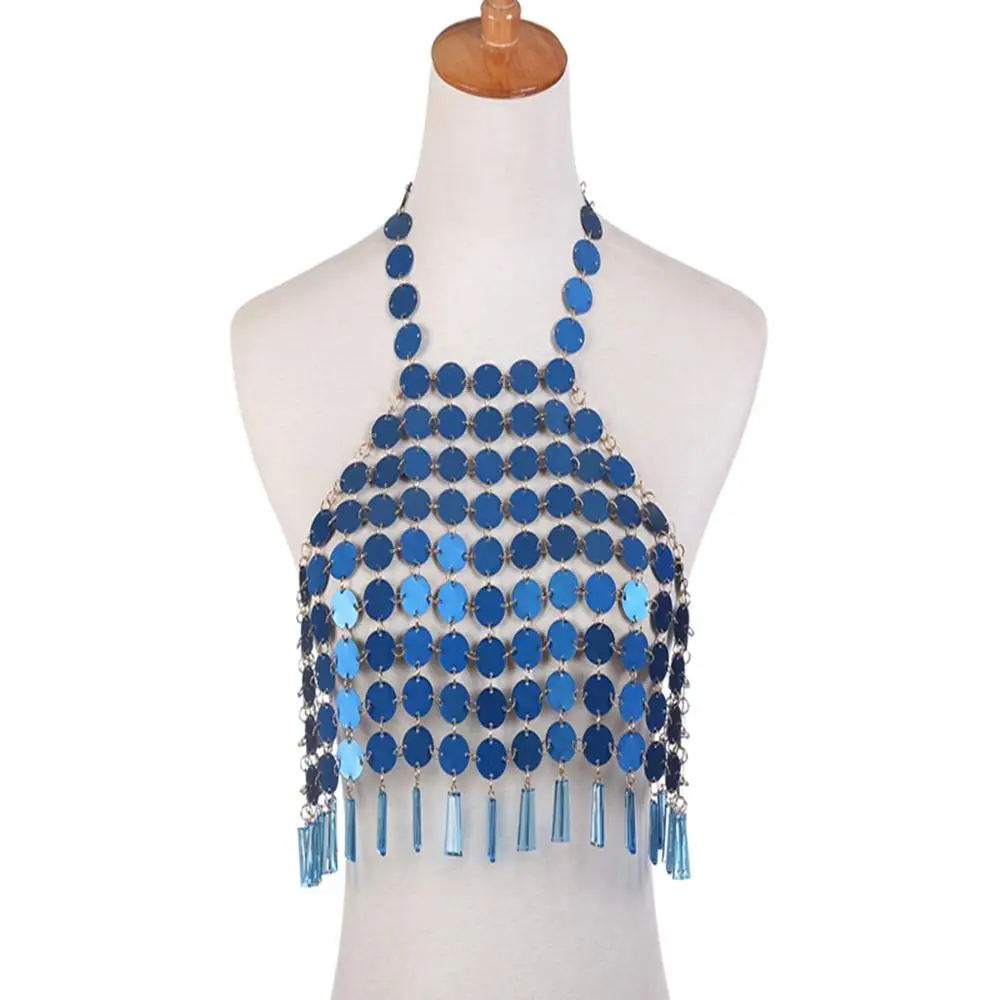 Цепочка с блестками в стиле бохо укороченный топ для вечерние Пляжная цепочка