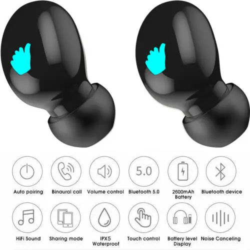 TWS-стереонаушники мини с поддержкой Bluetooth 5 0 и глубокими басами | Электроника