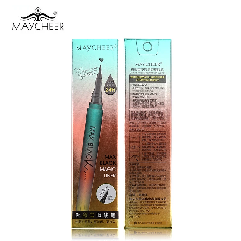 1 шт. MAYCHEER профессиональный 24H черный карандаш для глаз жидкий водонепроницаемый