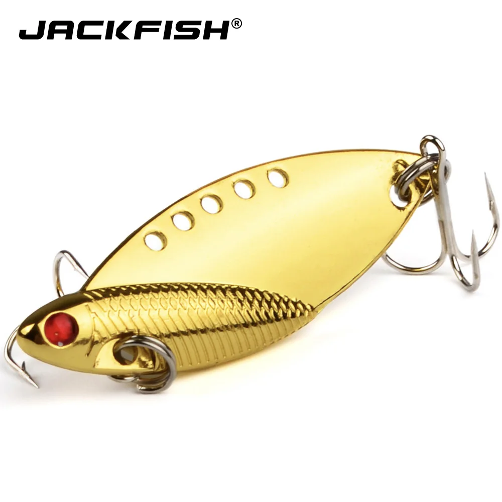 

JACKFISH металлическая Вибрирующая приманка 6 см, 10 г, Вибрирующая приманка в виде ложки, искусственная приманка для ловли окуня с объемными гла...