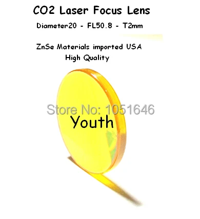 Бесплатная доставка 1 шт. США ZnSe материал Co2 лазерный фокус объектив Dia20mm FL50.8mm 2mm|lens