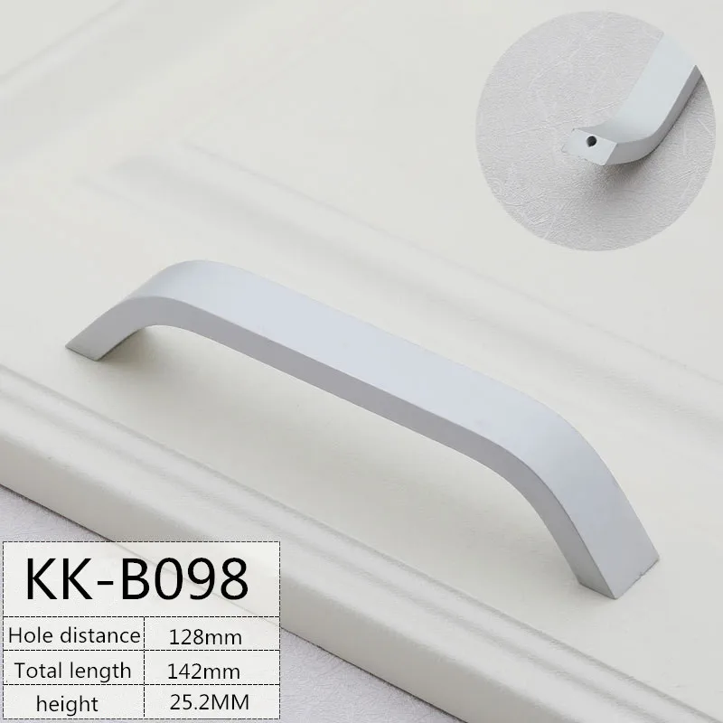 128mm KK& FING, 1 шт., современные алюминиевые ручки для дверей, простые ручки для выдвижных ящиков, для спальни, шкафа, шкафа, кухонного шкафа, ручки и ручки - Цвет: 128mm