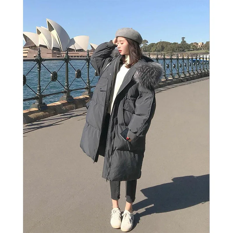Зимний меховой воротник белый утиный пух женские тонкие куртки с капюшоном