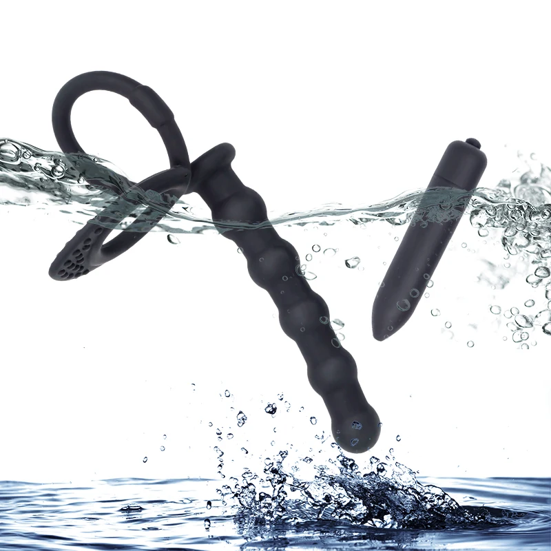 Вибратор с двойным проникновением на фаллоимитатор анальная пробка для игр