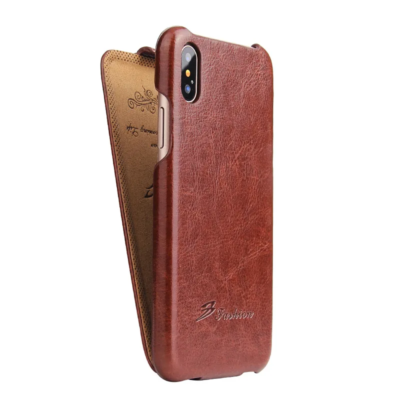 Кожаный чехол книжка с вертикальным открытием для iphone X 5 8 дюйма